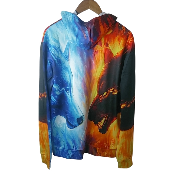 Wolves L Together Ice & Fire Hoodie Pullover Shirt - Picture 2 of 11